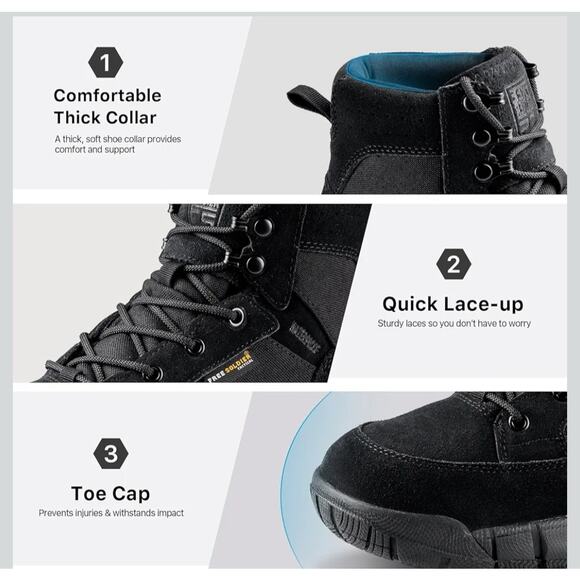 FREE SOLDIER Men's Hiking/Work Boots Size 9 Wide - Picture 7 of 7